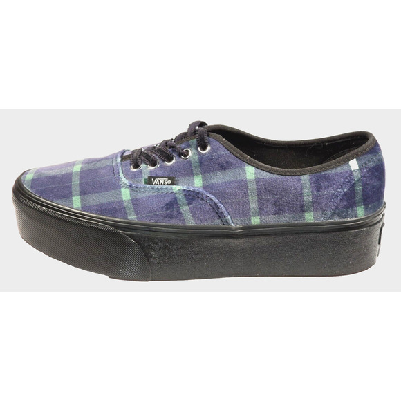Vans Authentic Stackform Velvet Plaid Shoes Men\'s Size 10 Blue Green Sneakers main image 8